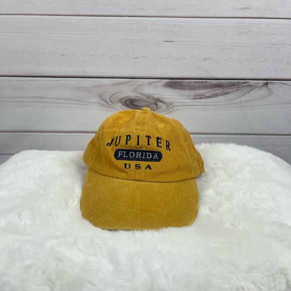 Sunkiss Kap Jupiter Florida USA Yellow Adjustable Hat - Picture 2 of 4